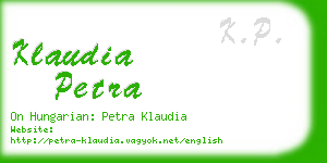 klaudia petra business card